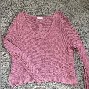 Pink Lily Can You Imagine Purple V-Neck Textured Sweater